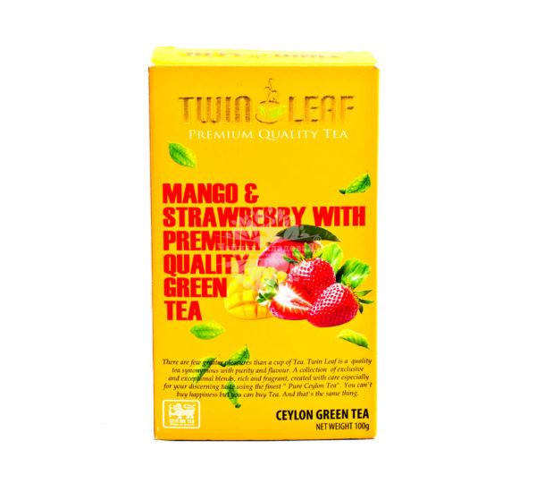 Twin Leaf Mango e Strawberry With Premium Quality Green Tea (клубника и манго / зеленый) 100г
