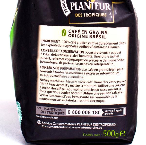 Planteur (Плантер) des Tropiques Bresil Grains Pur Arabica зерно 500г