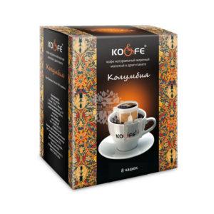 KO&FE Drip Bag Coffee Колумбия молотый 8шт/8г (сашетах)