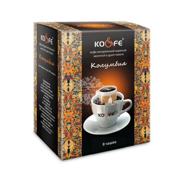 KO&FE Drip Bag Coffee Колумбия молотый 8шт/8г (сашетах)